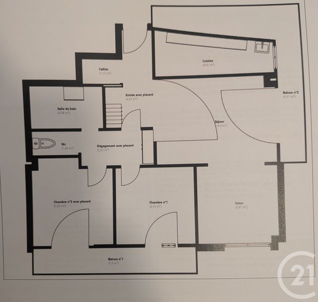Appartement T4 à vendre - 4 pièces - 65.56 m2 - TOULON - 83 - PROVENCE-ALPES-COTE-D-AZUR - Century 21 Ouest Immo